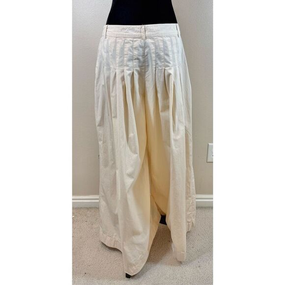 Free People Cassia Pleated Wide Leg Contemporary Cream Trousers Pants Women’s 8 - Picture 5 of 14